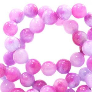 Piedras naturales 6 mm con acuarela look color mix lavanda-rosa