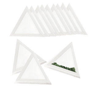 Expositor de joyer&iacute;a bandejas tri&aacute;ngulo para abalorios blanco