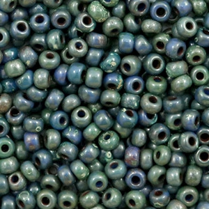 Miyuki Rocalla 8/0 Opaque picasso dark teal 8-4516