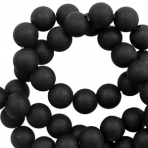 Abalorios acr&iacute;licos 6 mm mate Negro