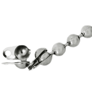 Terminal met&aacute;lica para cadena de bola Basic Quality2mm plata vieja (sin n&iacute;quel)