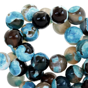 Piedras naturales &Aacute;gata 8mm Azul oc&eacute;ano oscuro