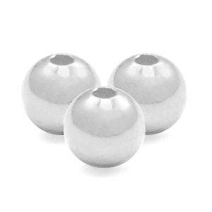 Plata 925 abalorios 4mm redondos Plata