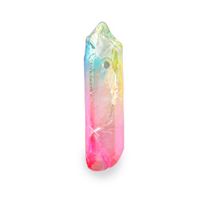 Colgantes de piedra natural Cuarzo Rosa arco iris AB