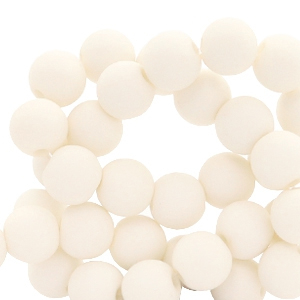 Abalorios acr&iacute;licos 6 mm mate Blanco suave