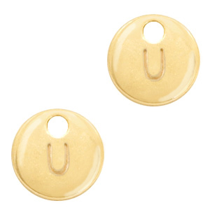 Colgantes met&aacute;licos Basic Quality letra U Oro (sin n&iacute;quel)