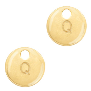 Colgantes met&aacute;licos Basic Quality letra Q Oro (sin n&iacute;quel)
