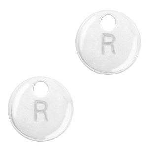 Colgantes met&aacute;licos Basic Quality letra R Plata vieja (sin n&iacute;quel)