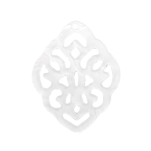 Colgantes de resina rombo barok Blanco brillante
