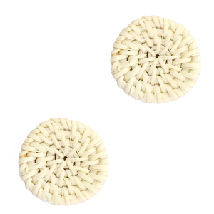 Colgantes de rat&aacute;n 20mm Beige natural