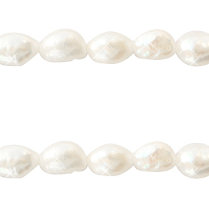 BQ Perlas de agua dulce nugget ovalada 7x3mm Blanco natural