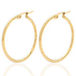 Pendientes Acero Inox Criolla 33mm Dorado