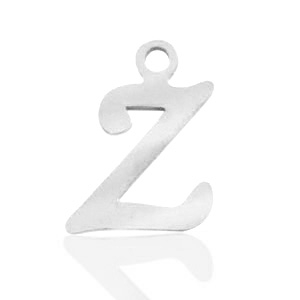 Colgantes acero inox letra Z Plateado