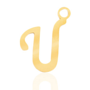 Colgantes acero inox letra U Dorado