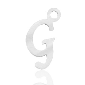 Colgantes acero inox letra G Plateado