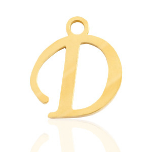 Colgantes acero inox letra D Dorado