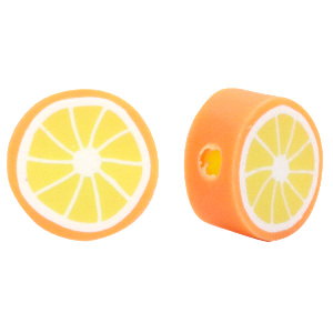 Abalorios pol&iacute;mero naranja Naranja ne&oacute;n
