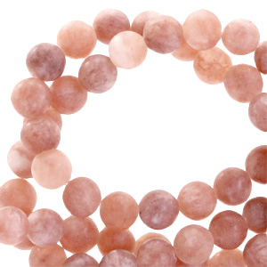 Piedras naturales Calcedonia (Cuarzo) y &Aacute;gata 4mm mate Rose Fade multi/rosado