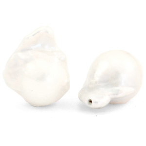 BQ Perlas de agua dulce gota brillo intenso Blanco natural