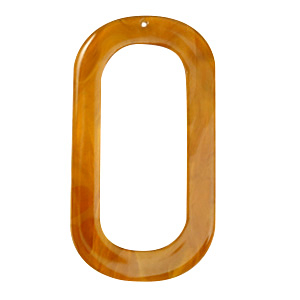 Colgantes de resina ovalado largo 56x30mm Marr&oacute;n dorado