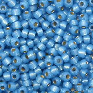 Rocalla Miyuki 8/0 Duracoat silverlined dyed aqua blue 8-4242