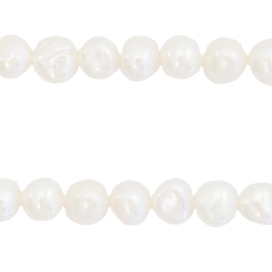 BQ Perlas de agua dulce nugget redondas 5-6mm Blanco natural