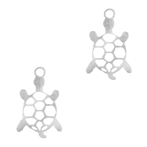Colgantes de acero inox tortuga Plateado