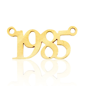 Colgantes/entrepieza de Acero Inox a&ntilde;o 1985 Dorado