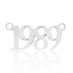 Colgantes/entrepieza de Acero Inox a&ntilde;o 1989 Plateado