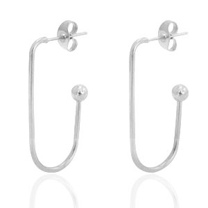 Pendientes Acero Inox Plateado