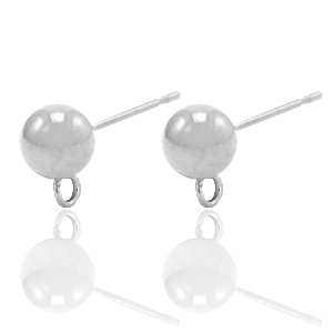 Pendientes Acero Inox con anilla Plateado