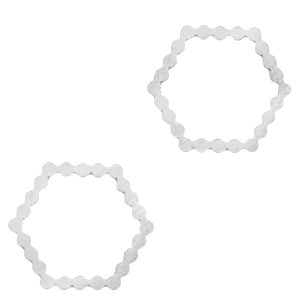 Colgantes/entrepieza Acero Inox hex&aacute;gono Plateado