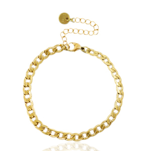 Pulseras Acero Inox eslab&oacute;n Dorado