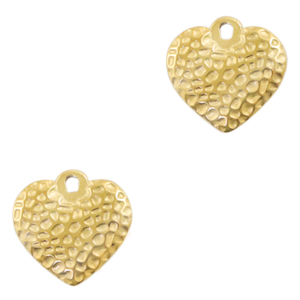 Colgantes Acero Inox coraz&oacute;n Dorado