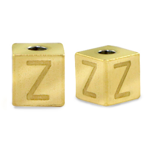 Abalorios Acero Inox letra Z Dorado