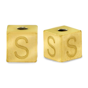 Abalorios Acero Inox letra S Dorado