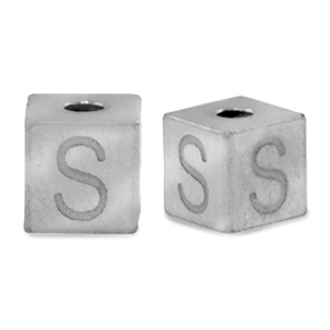 Abalorios Acero Inox letra S Plateado