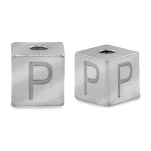 Abalorios Acero Inox letra P Plateado