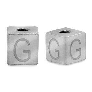 Abalorios Acero Inox letra G Plateado