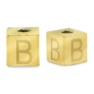 Abalorios Acero Inox letra B Dorado