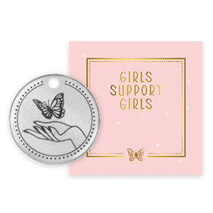 Girls Support Girls colgantes met&aacute;licos DQ Plata vieja (sin n&iacute;quel) donaci&oacute;n del 50% a Free a Girl