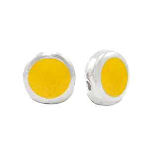 Abalorios met&aacute;licos DQ Amarillo tropical n&aacute;car-plata vieja (sin n&iacute;quel)