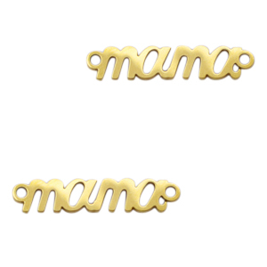 Colgantes/entrepieza acero inox "mama" Dorado