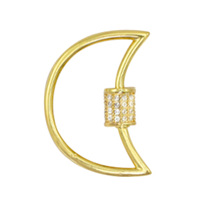 Cierre zirconia luna Dorado