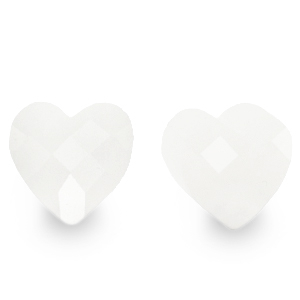 Abalorios faceteados Fashion coraz&oacute;n Blanco