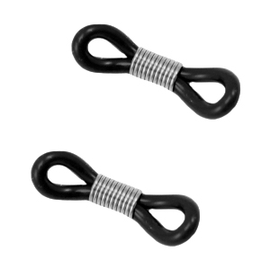Fornituras acero inox goma para gafas Negro-plateado