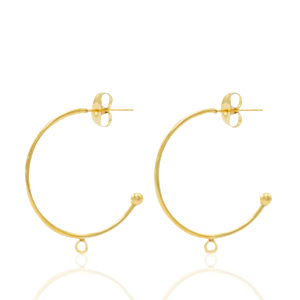 Pendientes Acero Inox criolla con anilla Dorado