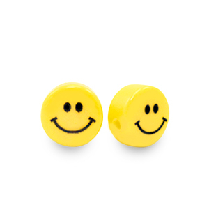 Abalorios 6 mm smiley Amarillo