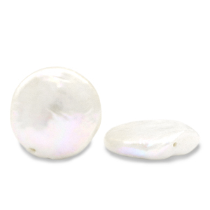 BQ Perlas de agua dulce moneda Blanco natural
