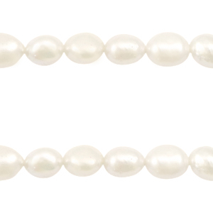 BQ Perlas de agua dulce nugget ovalada 9x7-8mm Blanco natural